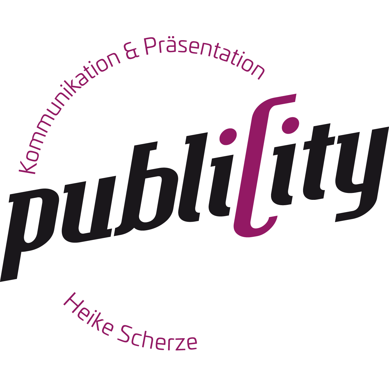 Logo von publiCity.design in schwarz und lila